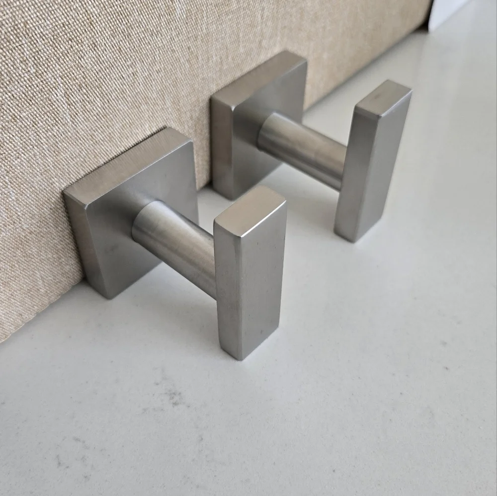 Sleek Silver Geometric Wall Hooks